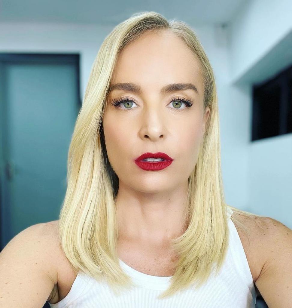 A apresentadora Angélica com um contraste que foge do seu natural