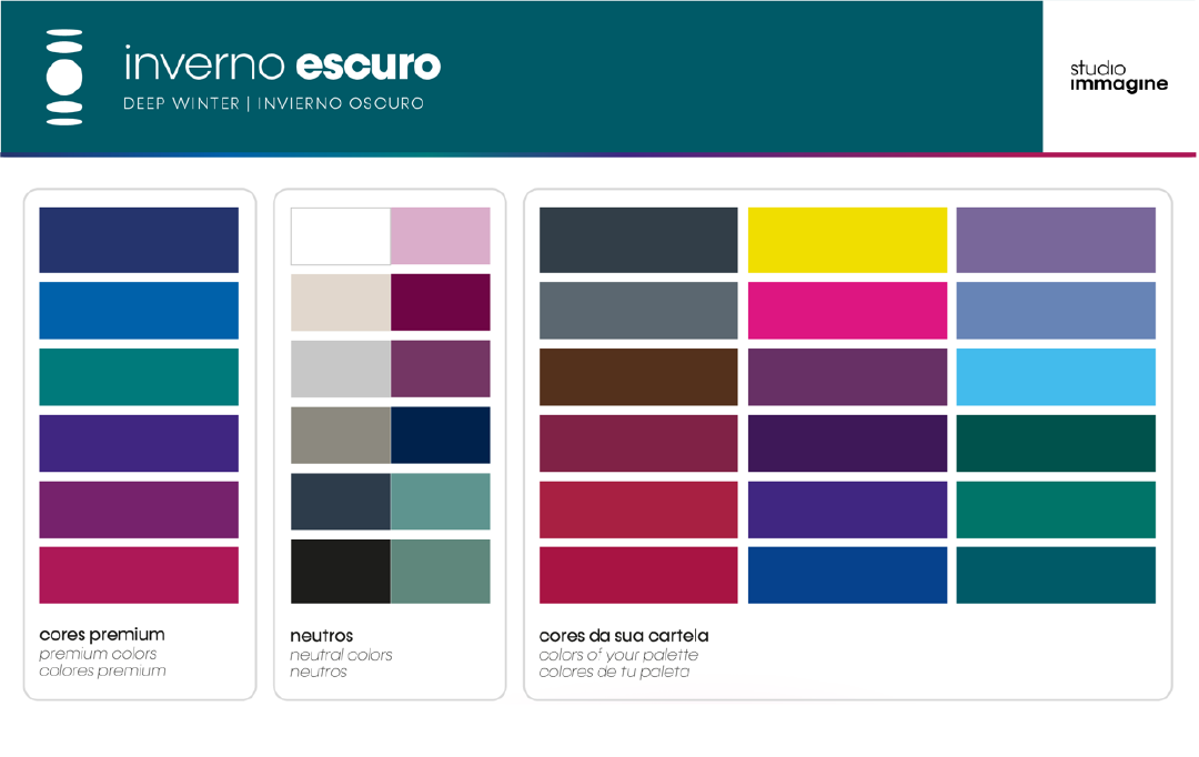 as cores do inverno escuro (cores premium, cores neutras e da cartela)