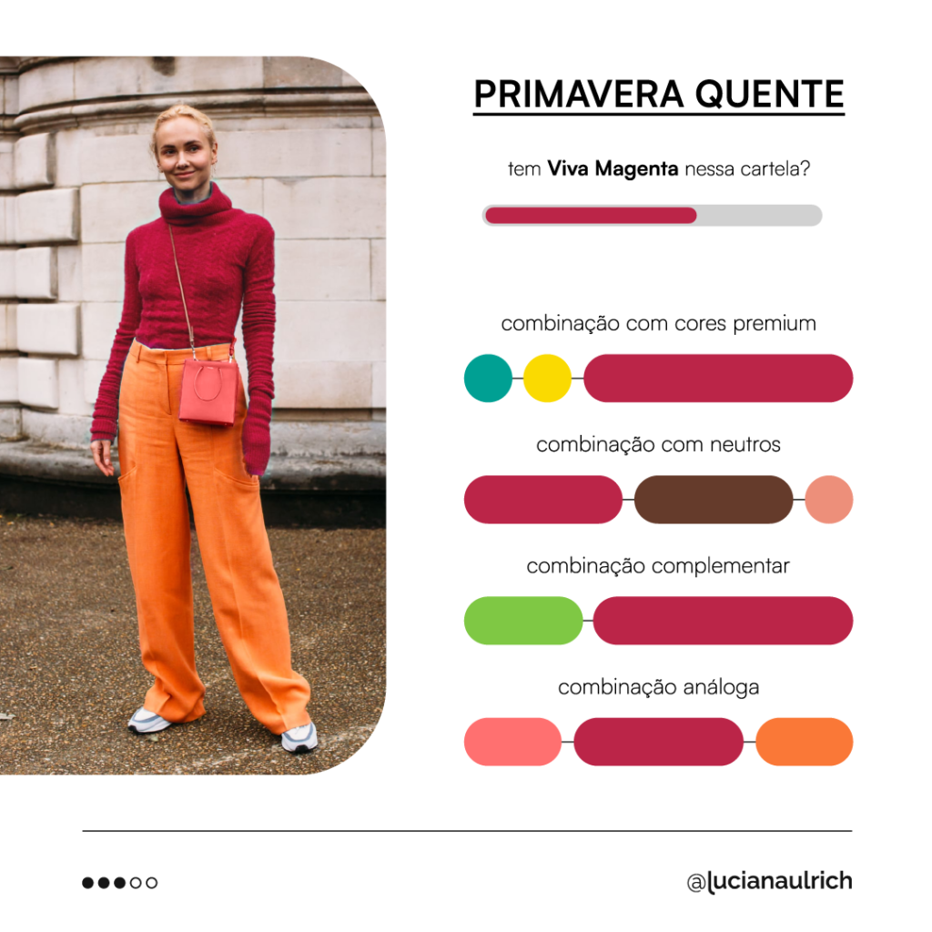 como combinar cor pantone 2023 cartela primavera quente