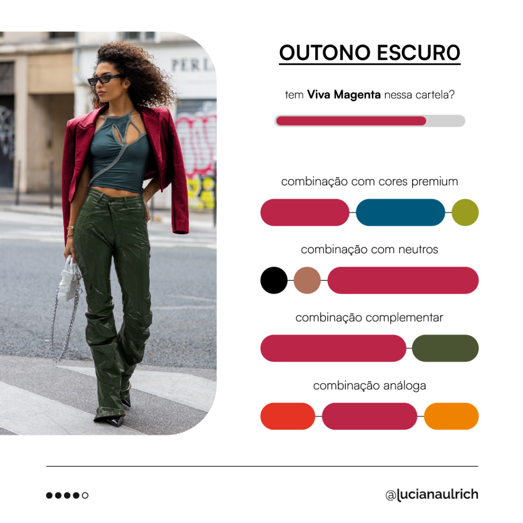 como combinar cor pantone 2023 cartela outono escuro