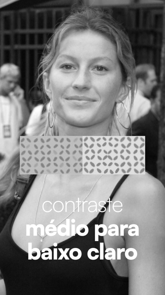 Contraste pessoal da Gisele Bündchen é médio para baixo claro