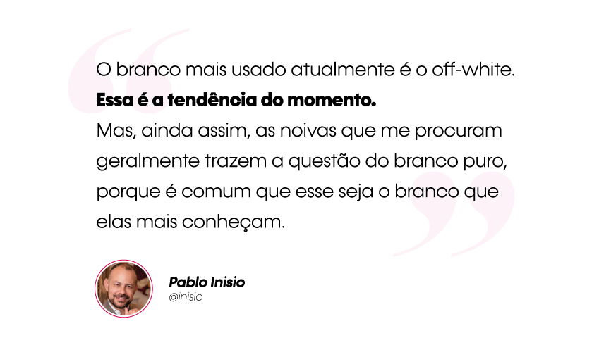 tom de branco tendência segundo o especialista em personal bride pablo inisio