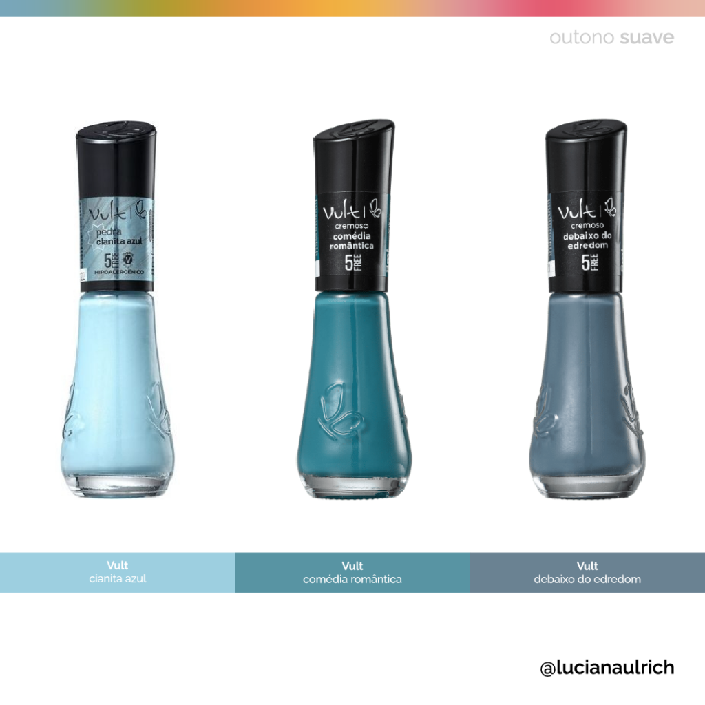 esmaltes azuis da cartela do ano 2024