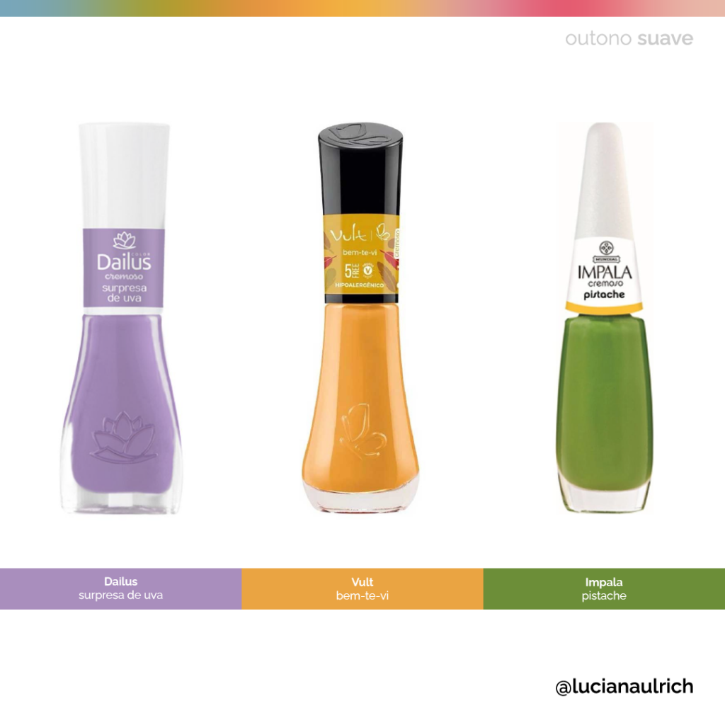 esmaltes coloridos do outono suave