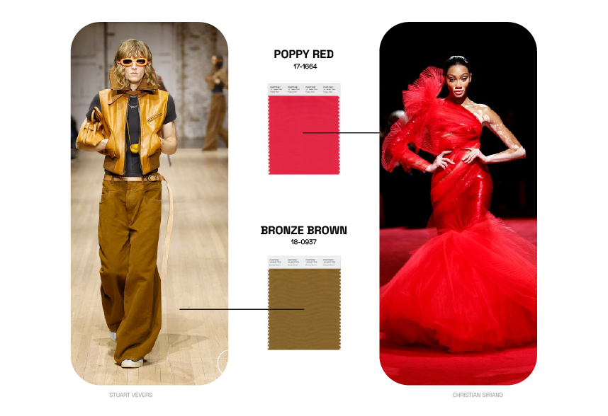 as cores do outono 2026: poppy red e bronze brown