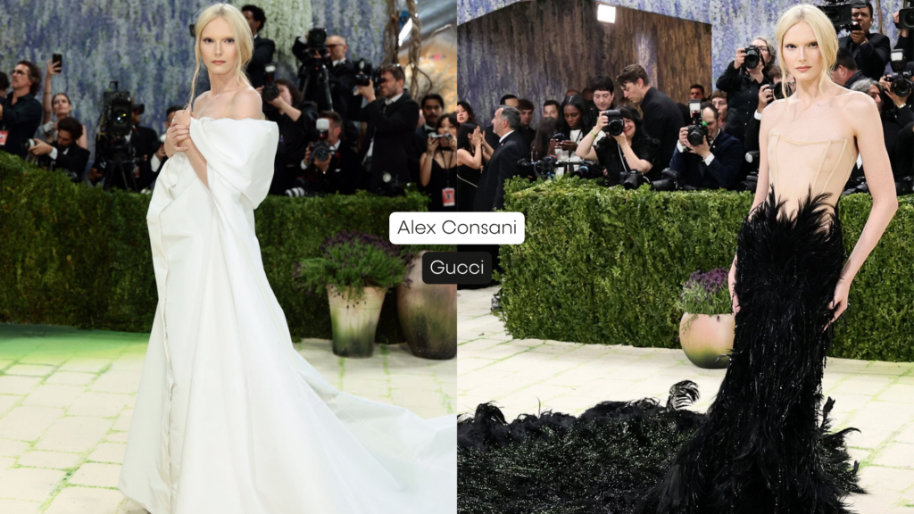 alex consani, de gucci, no met gala
